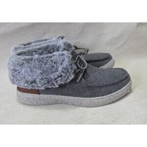 Bobs Skechers Woman's Skipper Cotton Tails 113446 Gray Fur Bootie Shoe Size 7.5